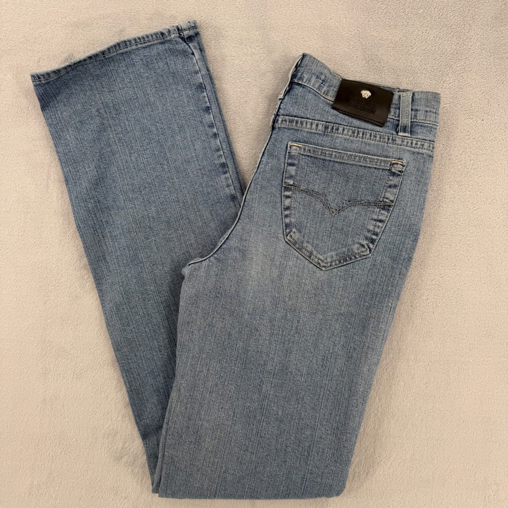 Vintage Versace Jeans Couture Blue Denim Pants Made in Italy Womens Size 28